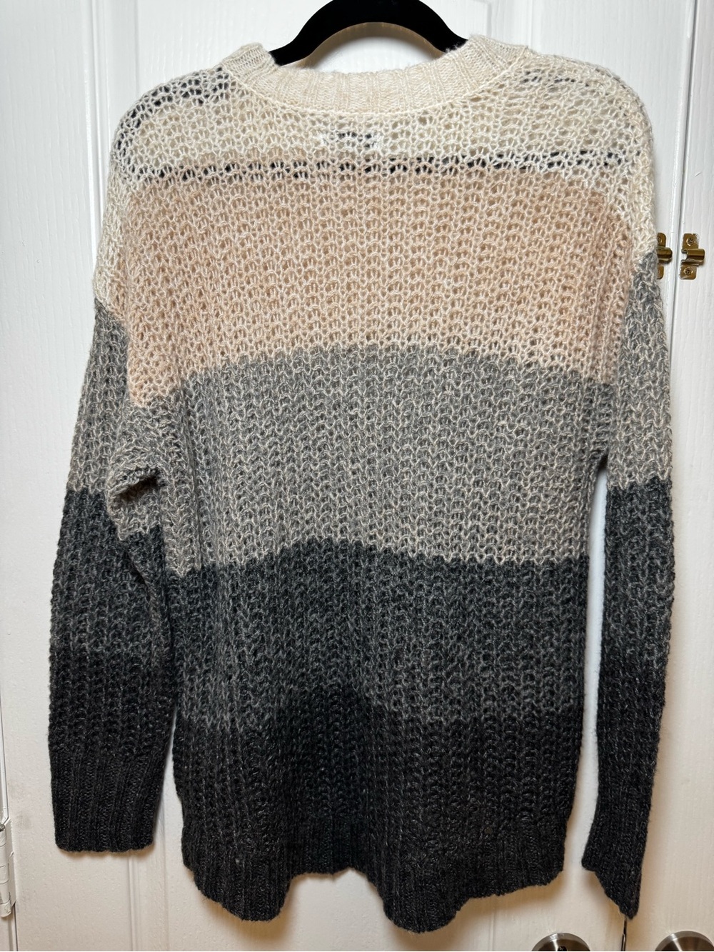 American Eagle Womens Colorblock Striped Crochet Knit Wool Blend Sweater Small - Picture 5 of 5